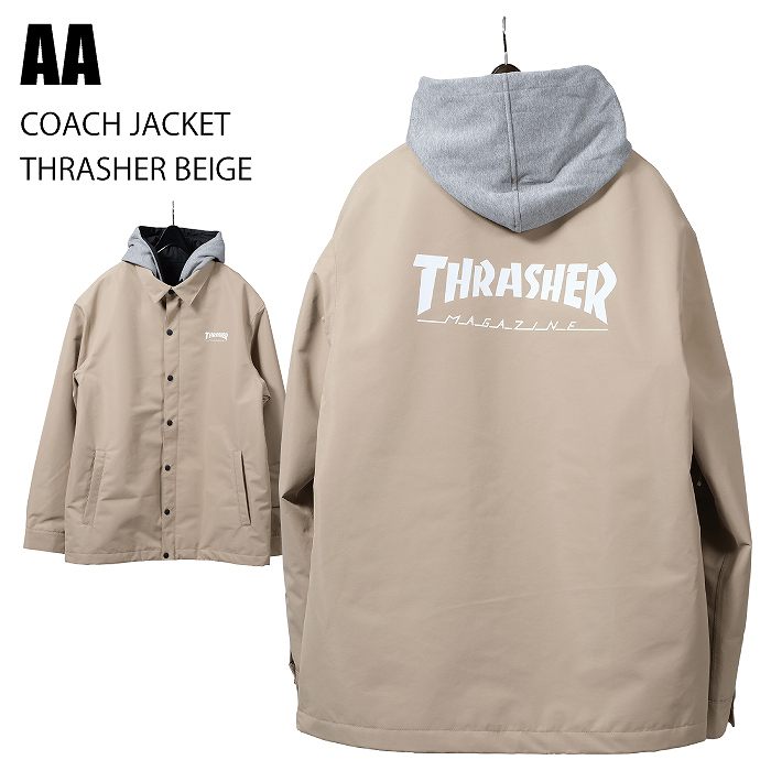 AA ダブルエー COACH JACKET THRASHER BEIGE 24-25 ウエア メンズ ユニ