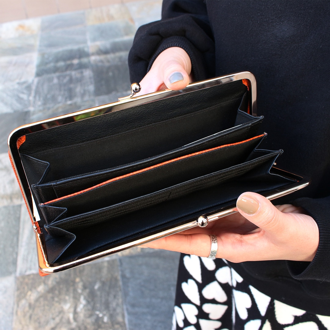 バスケ革のがま口長財布 レディース レザージー 【ナダヤスポーツ