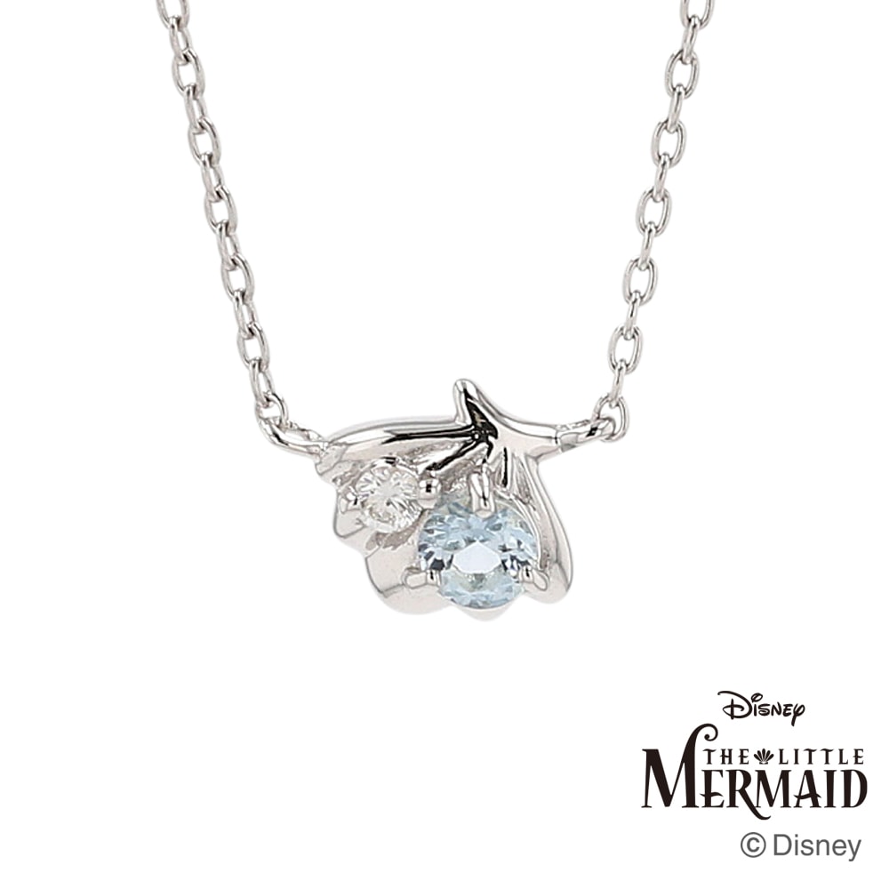 ディズニー] ペンダント ネックレス リトル・マーメイド 10金 ホワイト