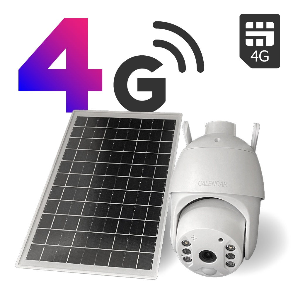 電源・WIFI工事不要 4G通信対応ソーラーパネル付き屋外型遠隔防犯カメラ