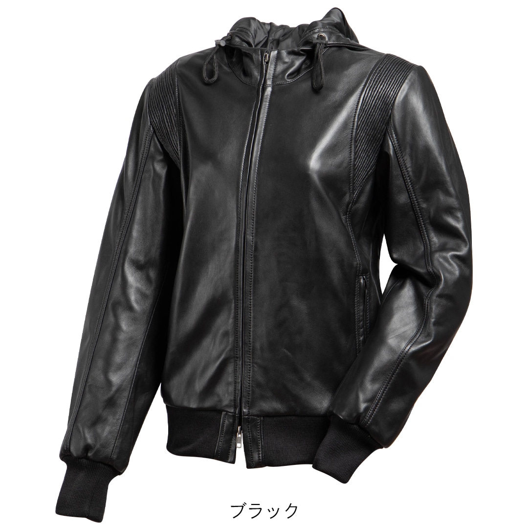 バイク レディースフード付きレザージャケット[FR25WJ-5] ウェア