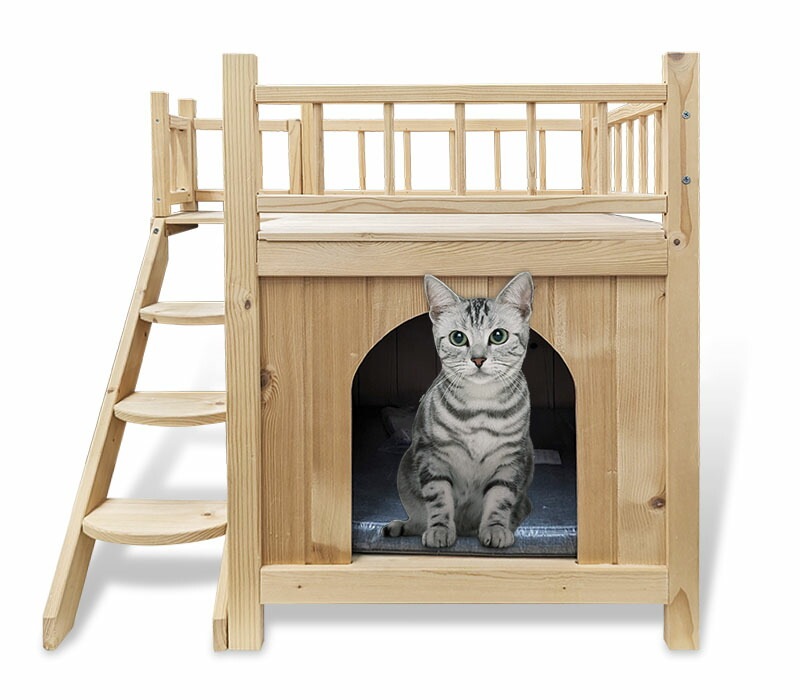 ペッツラブ 木製キャットハウス 木製 キャットハウス 猫 家 ハウス