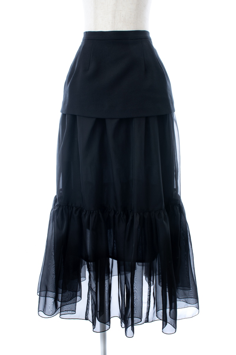 ドッキングオーガンジースカートブラック【残り2点】 | ALL ITEM | OBLI