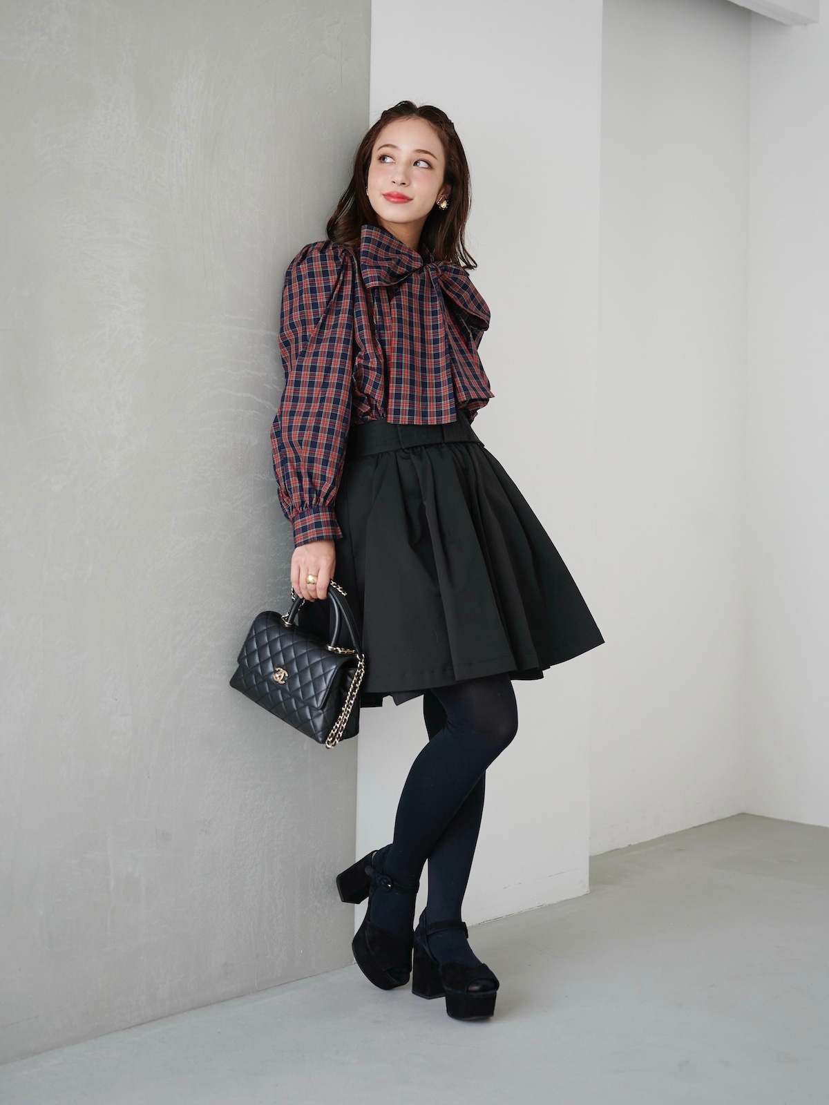 タータンチェックボウタイブラウス【残りわずか】 | ALL ITEM | OBLI