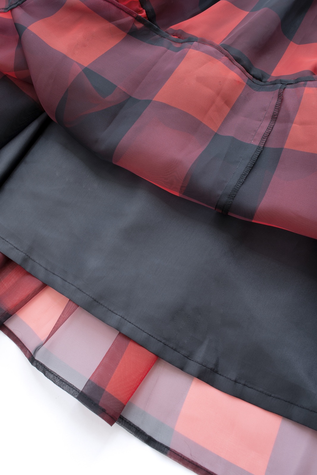 ブロックチェックオーガンジースカート | BOTTOMS | OBLI