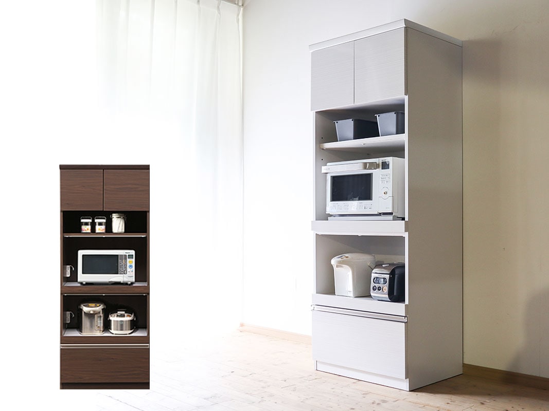 キッチンボード レンジ台 ジプシー 幅70 ブラウン木目 ホワイト柾目