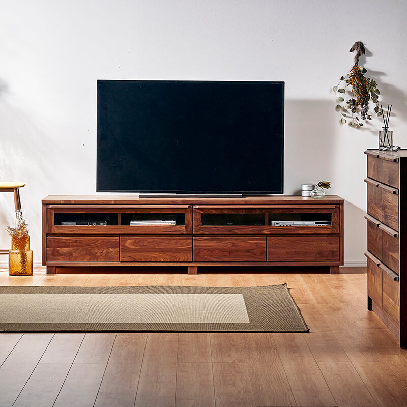 大川家具】テレビボード 153cm幅 アレン ウォールナット/レッドオーク