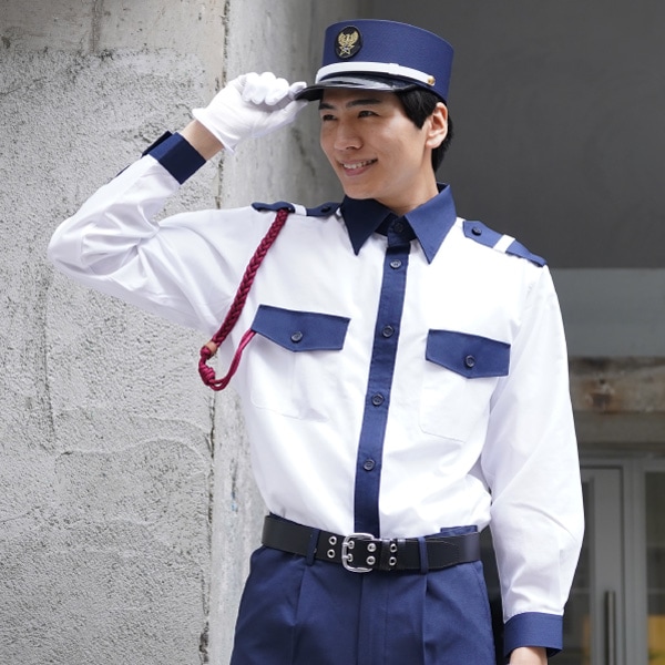 超高耐光生地」警備服 白色長袖シャツ(ユニセックス) 159