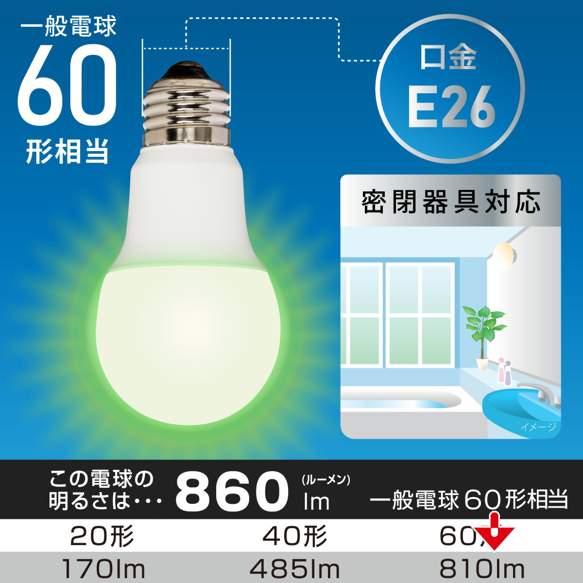 LED電球 E26 60形相当 昼白色 2個入｜LDA8N-G AG6 2P 06-5521｜通販
