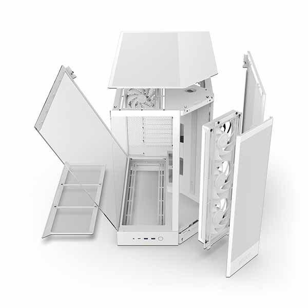 NZXT H9 Flow RGB (2025) - White 大型デュアルチャンバー構造採用