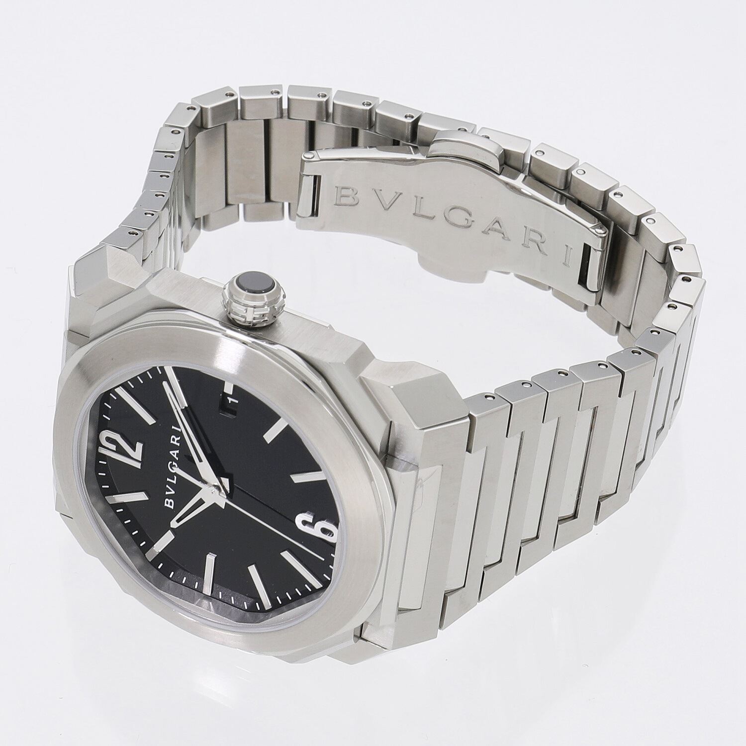 B6729 | [中古]ブルガリ オクト ソロテンポ ブラック BGO38BSSD メンズ