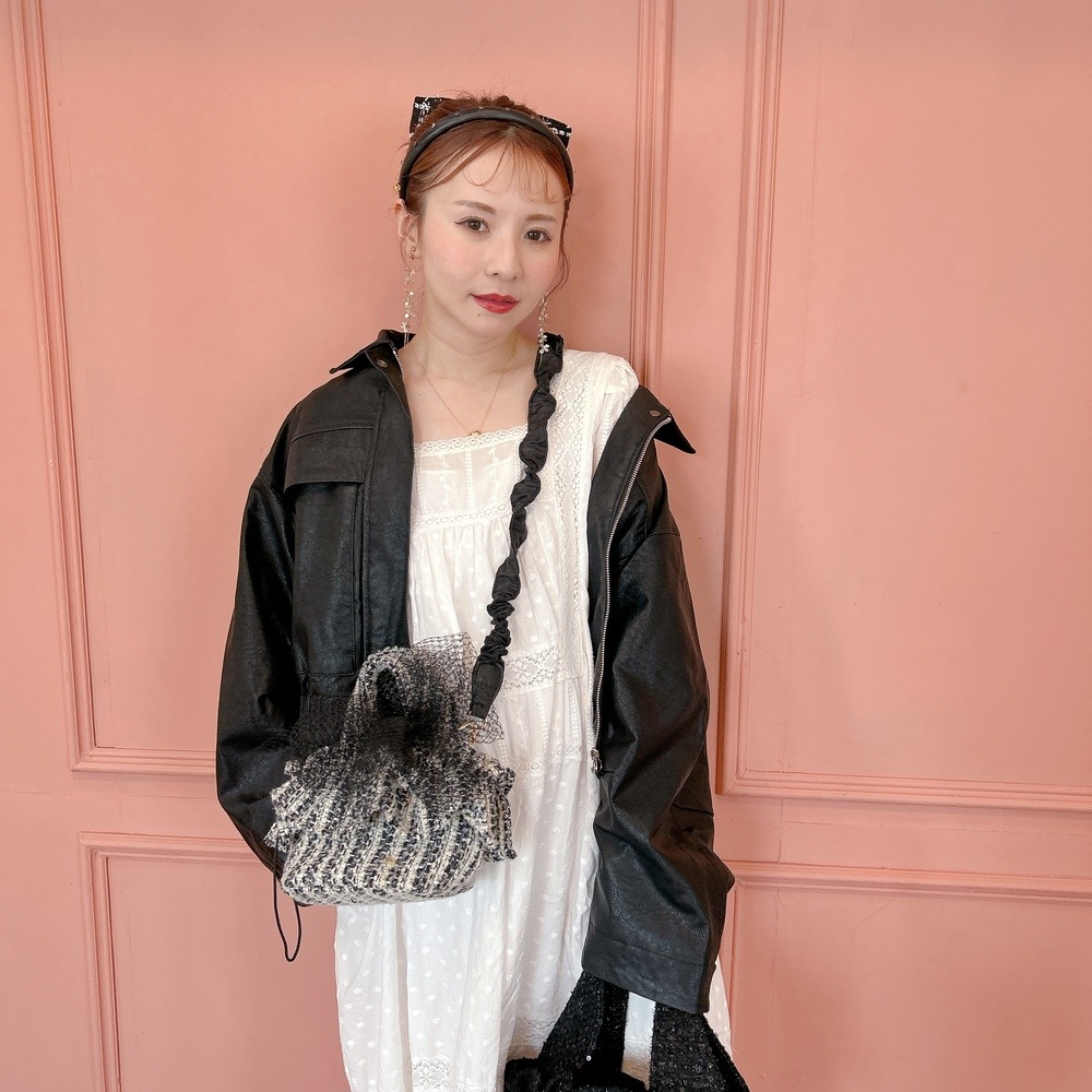 ミニフリルバッグ Tweedy Bebe【ブラック×ホワイト】1サイズ | BAG