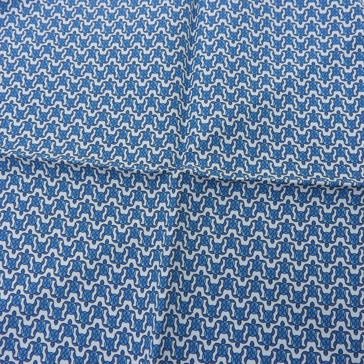 エルメス HERMES プチカレ ポケットチーフ スカーフ 亀 シルク100