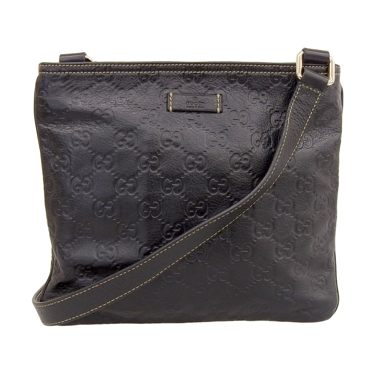 グッチ GUCCI グッチシマ ショルダーバッグ レザー ブラック メンズ