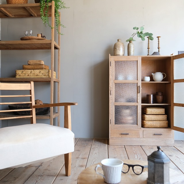 キャビネット ダイヤガラス｜古家具,棚類｜古家具・アンティーク家具 R