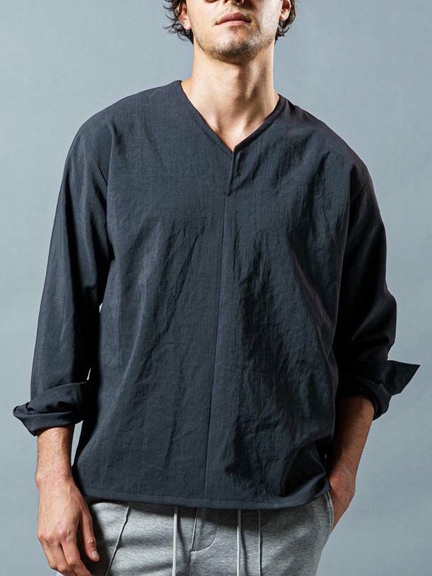 wjk irregular V-neck shirt / CHARCOAL | ALL ITEM | rumbleFISH