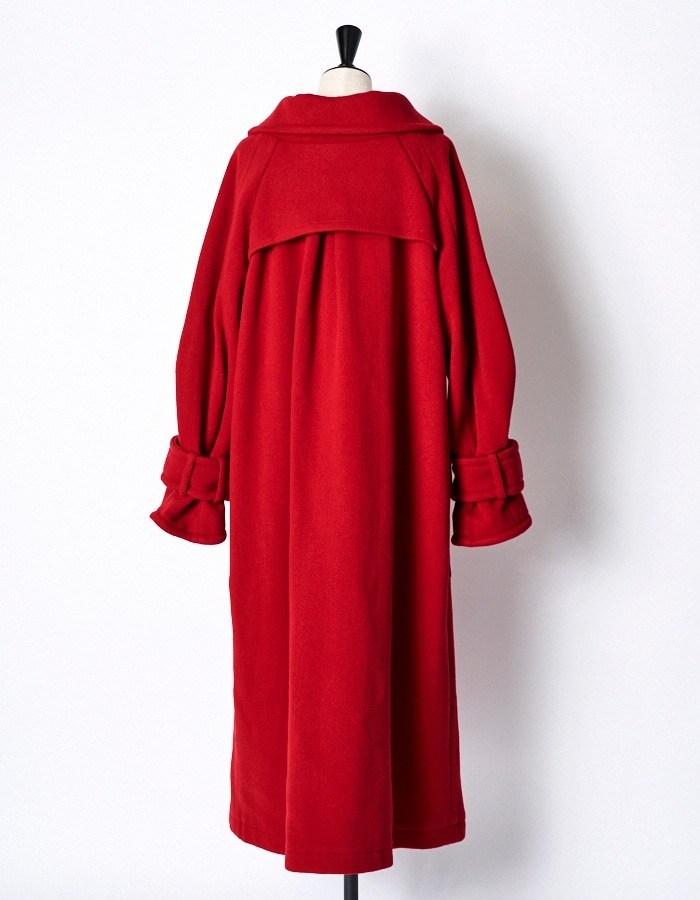 Herringbone Duffle Coat / red | OUTERS,COAT | RUMCHE OFFICIAL
