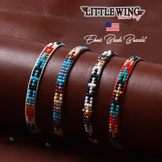 LITTLE WING エスニック・ハンドメイド・ビーズ ミサンガ kkg733