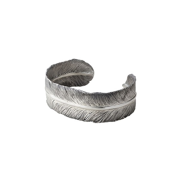 フェザー シルバー925 オキシダイズコーティング（燻し） バングル