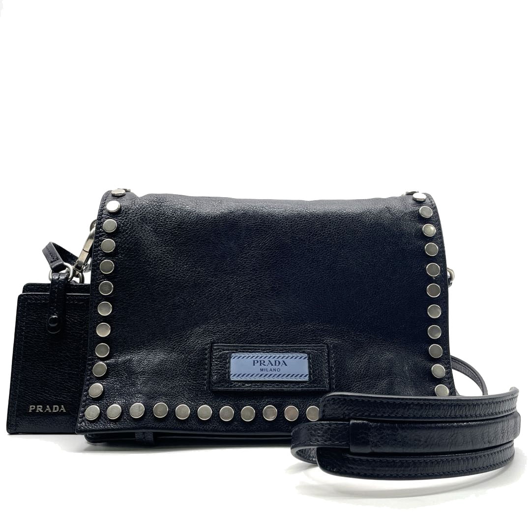 PRADA プラダ 6連キーケース サフィアーノレザー ネイビー ゴールド