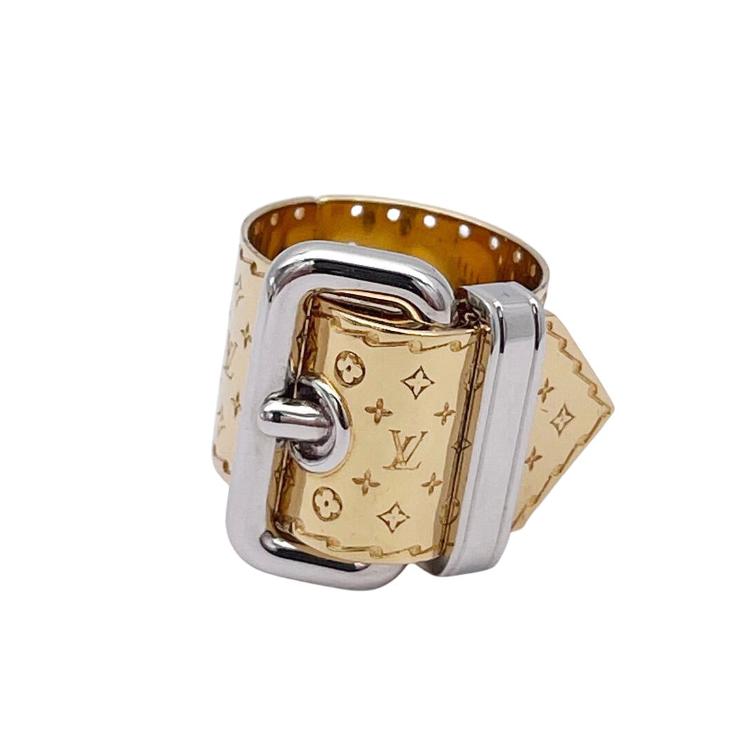 LOUIS VUITTON ルイヴィトン ナノグラムリング 指輪 ベルトモチーフ GP