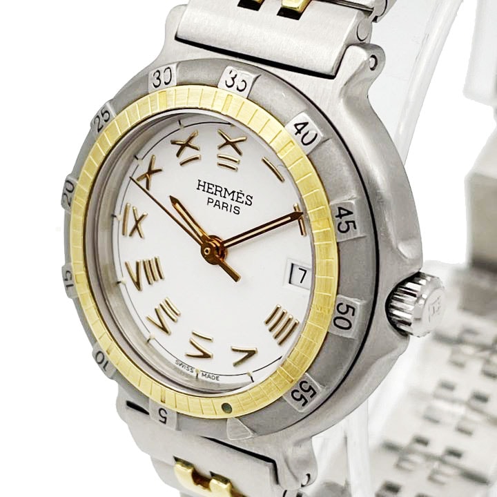 HERMES エルメス レディース腕時計 キャプテンニモ デイト クォーツ