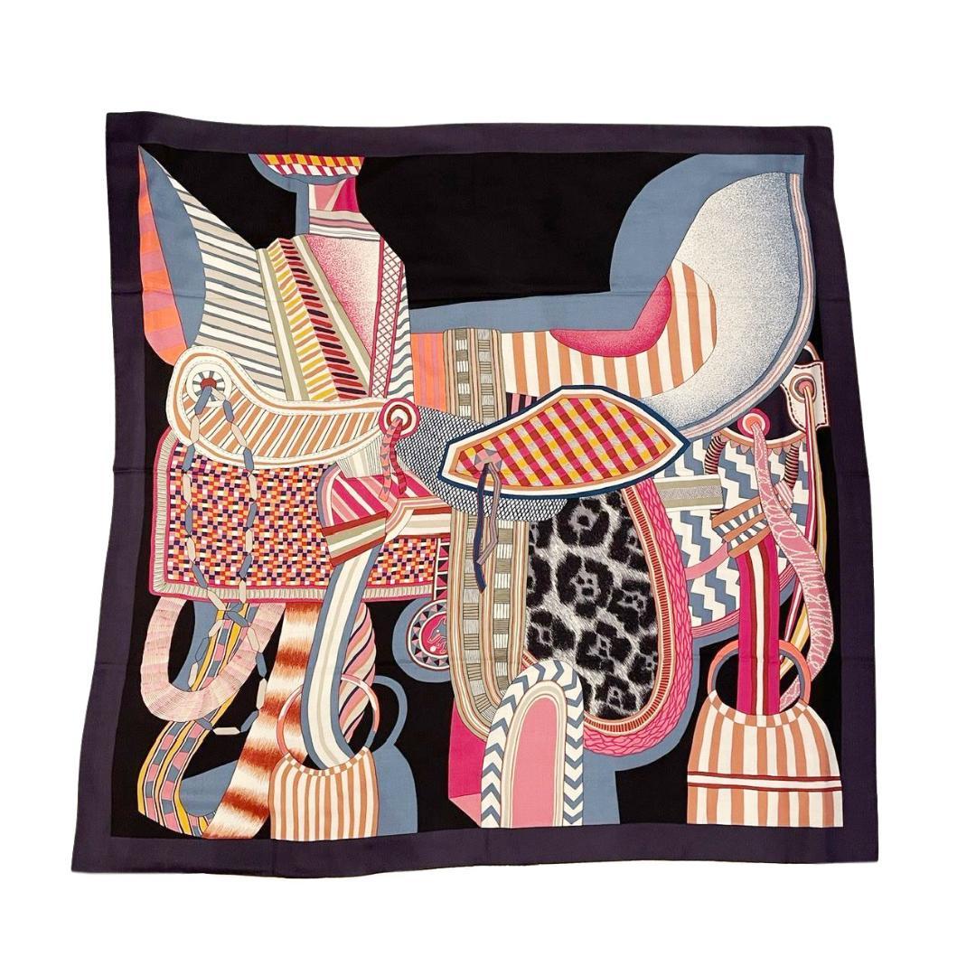 HERMES エルメス ショール カレジェアン140 『空想の鞍』 カシミア