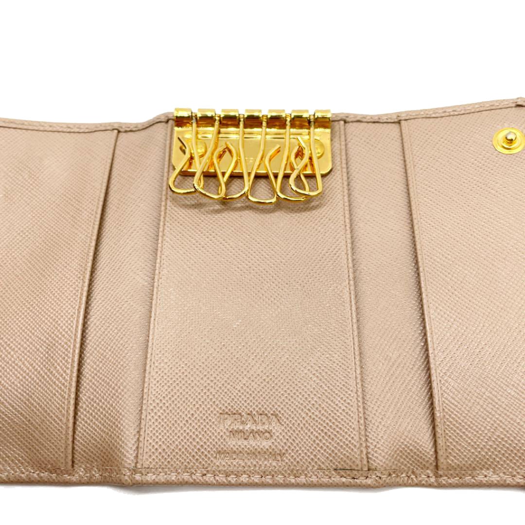 PRADA プラダ 6連キーケース リボンモチーフ サフィアーノレザー