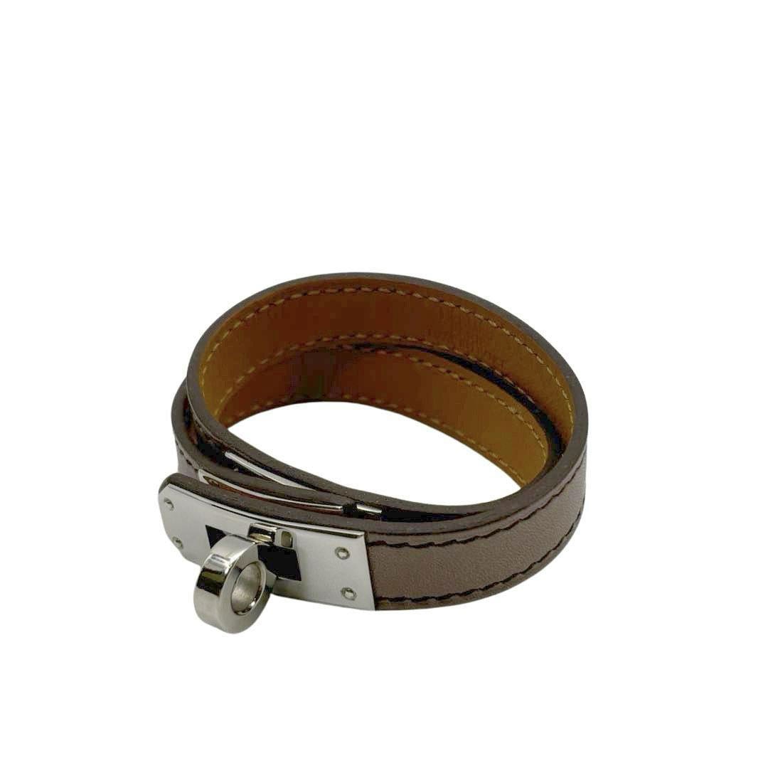 HERMES エルメス レザー ブレスレット ケリー ドゥブルトゥール