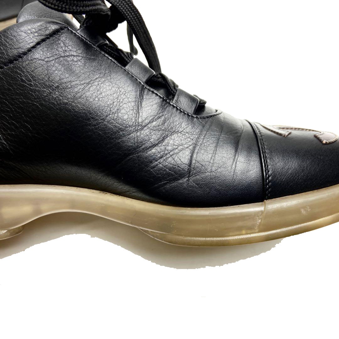 CHANEL シャネル スニーカー レザー ココマーク ブラック 36