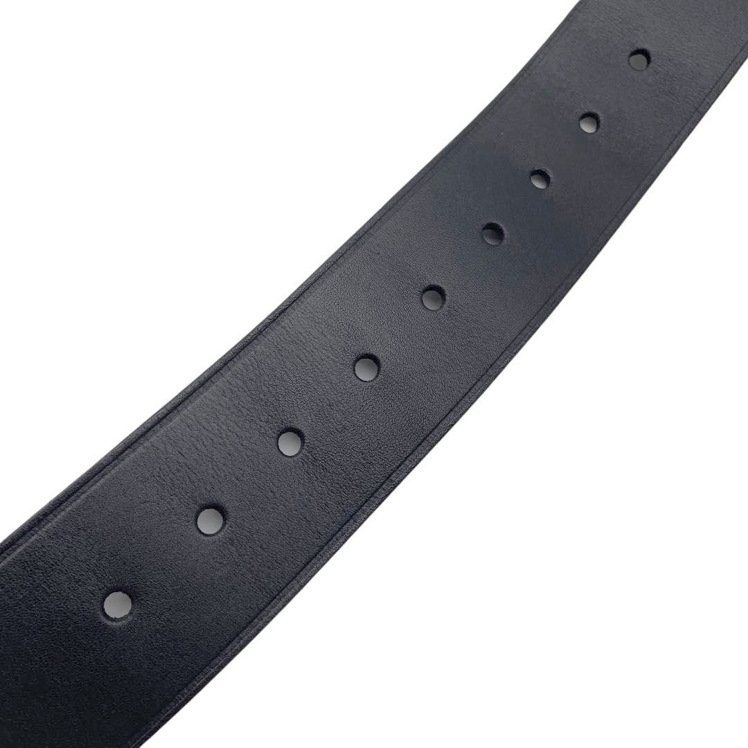 JIL SANDER ジルサンダー レザーベルト 34(ドイツ) ブラック シルバー