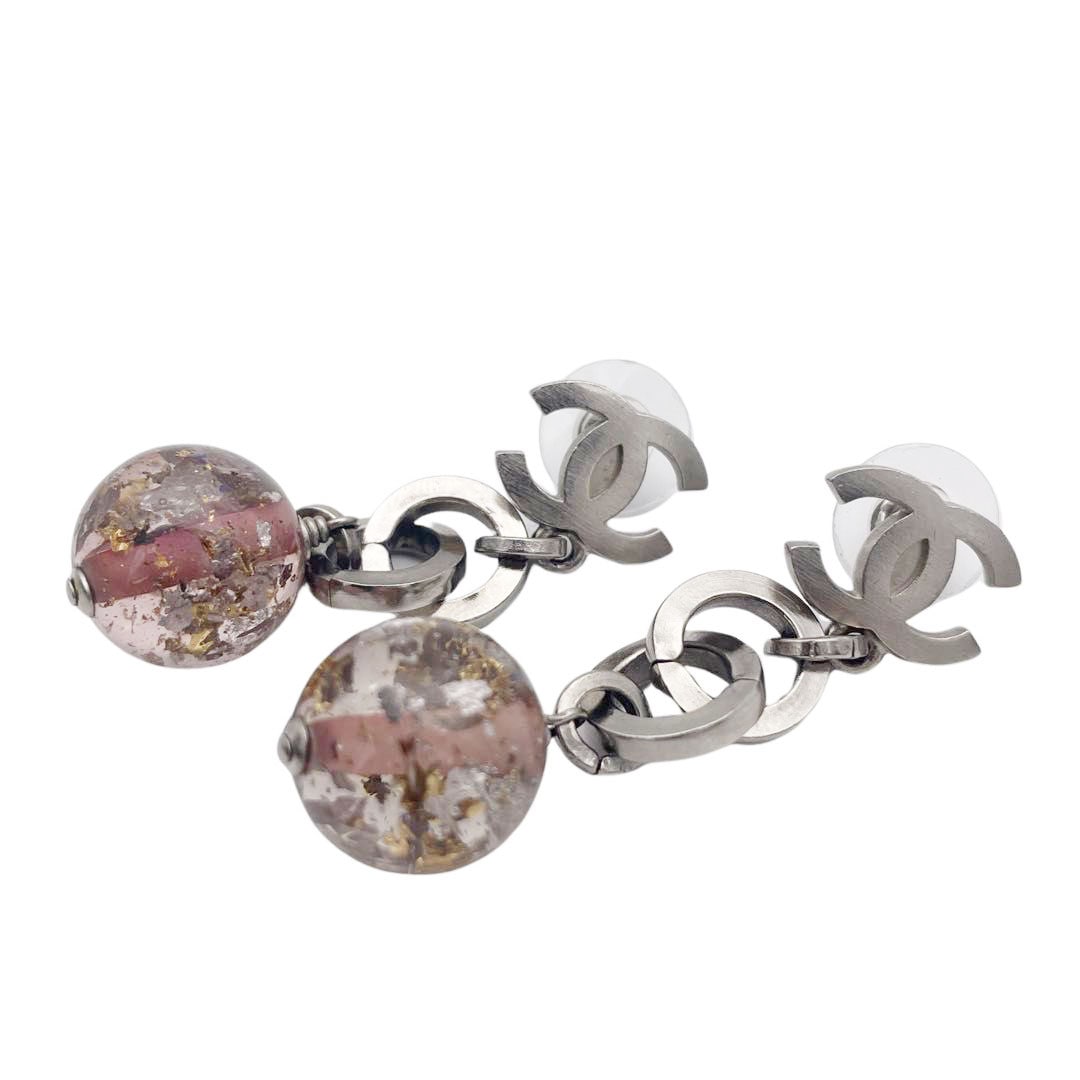 CHANEL シャネル ピアス ココマーク クリアキューブ ぶら下がり