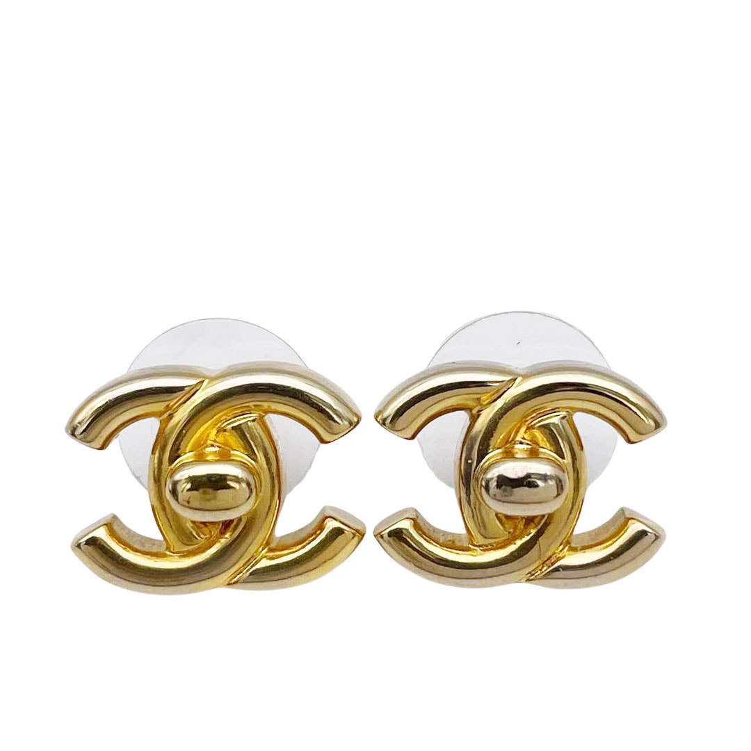 CHANEL シャネル ピアス ココマーク ターンロック B21S ゴールド