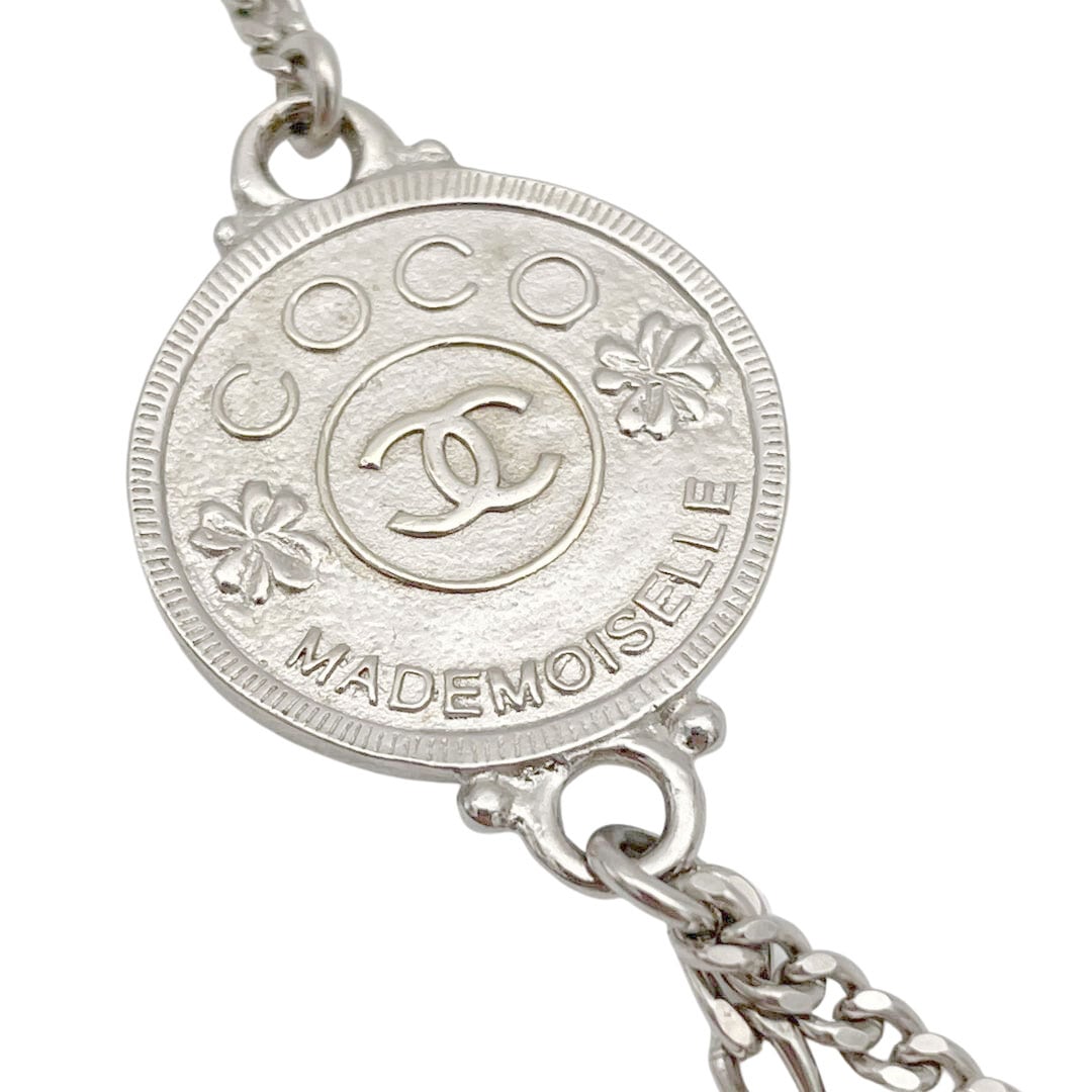 CHANEL シャネル 2連ネックレス ココマーク コイン 06P シルバー