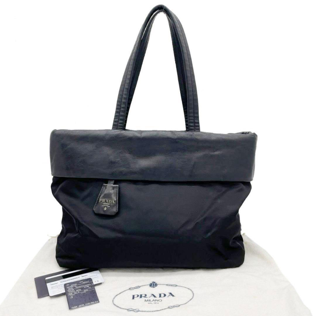 PRADA プラダ トートバッグ レザー ナイロン ブラック 1BG047 | バッグ