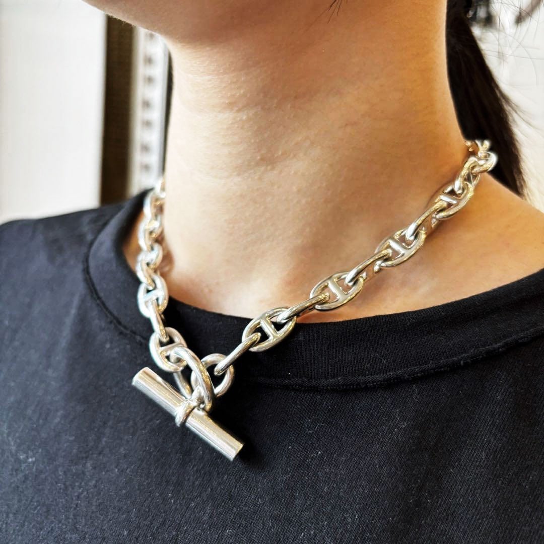 HERMES エルメス ネックレス シェーヌダンクルMM 36コマ 925 シルバー