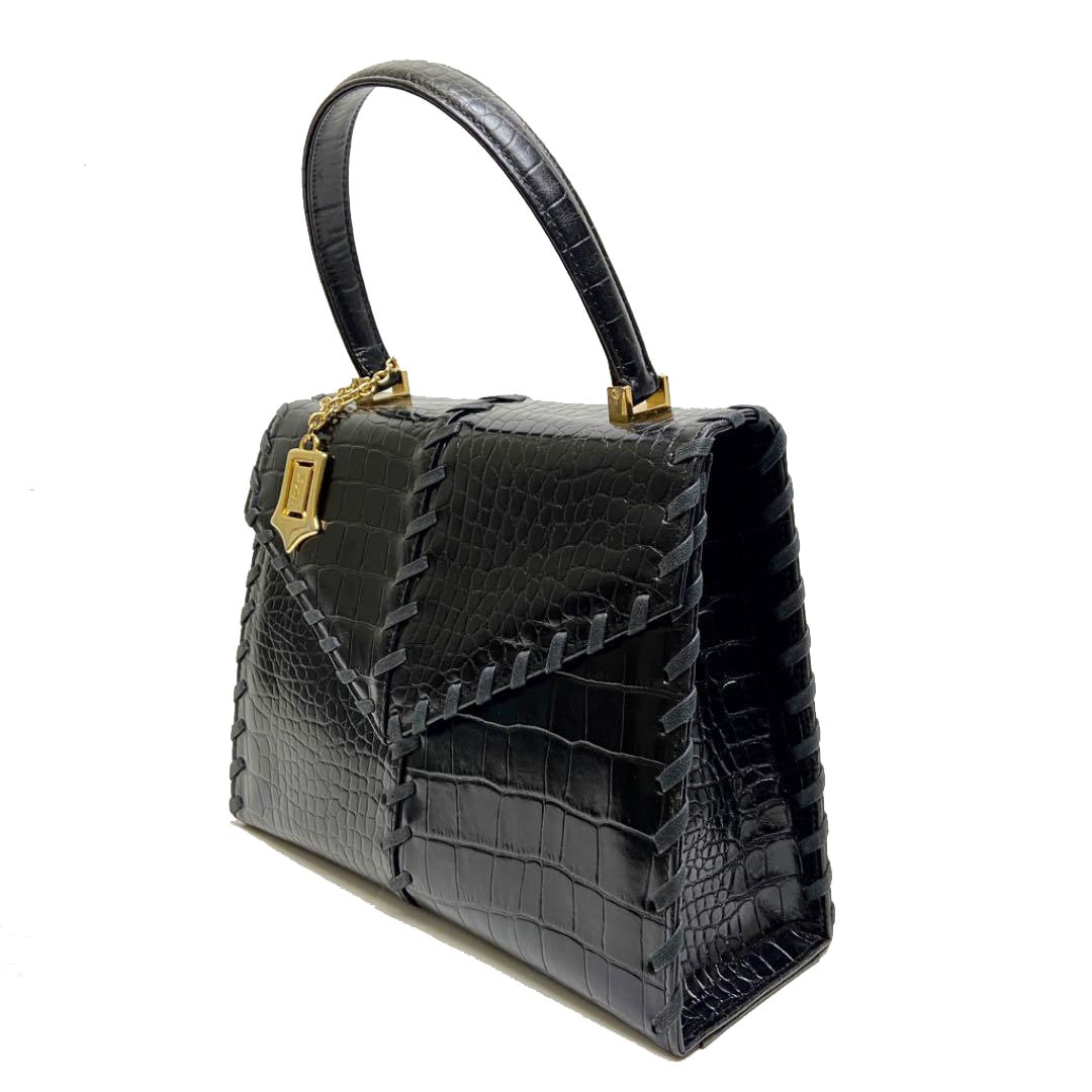 Yves Saint Laurent イヴサンローラン ハンドバッグ クロコ型押し