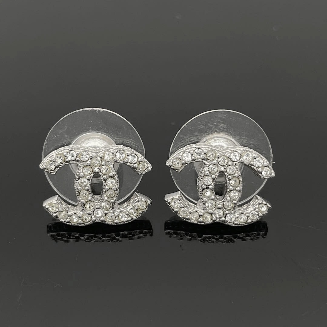 CHANEL シャネル ピアス ココマーク ラインストーン F16V シルバー