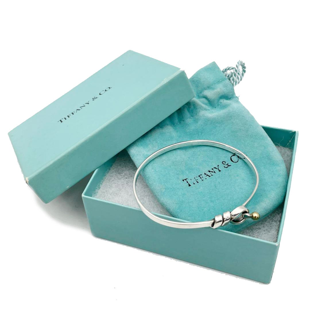 TIFFANY ティファニー フック&アイ バングル 925/750 コンビ シルバー