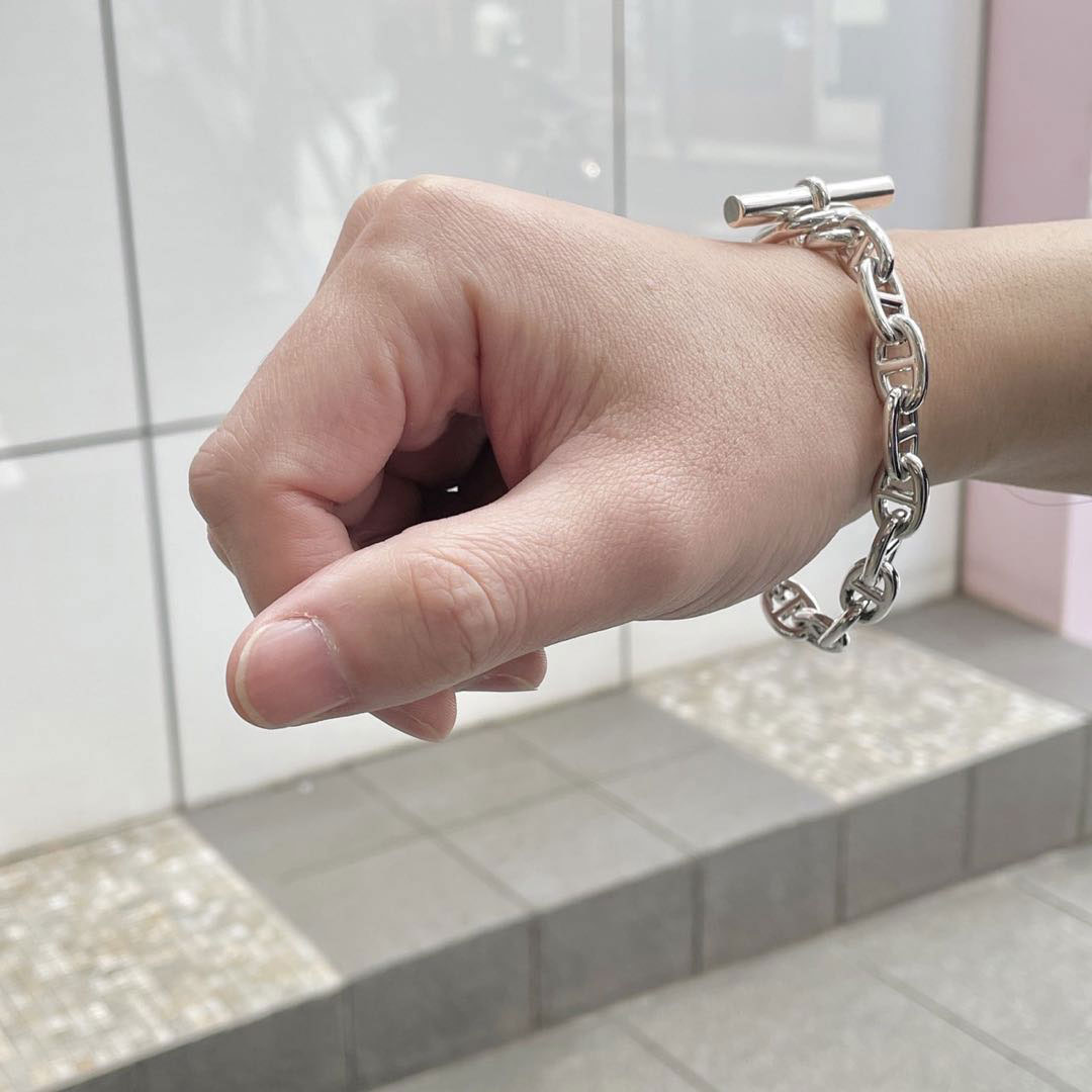 HERMES エルメス ブレスレット シェーヌダンクルMM 18コマ Ag925