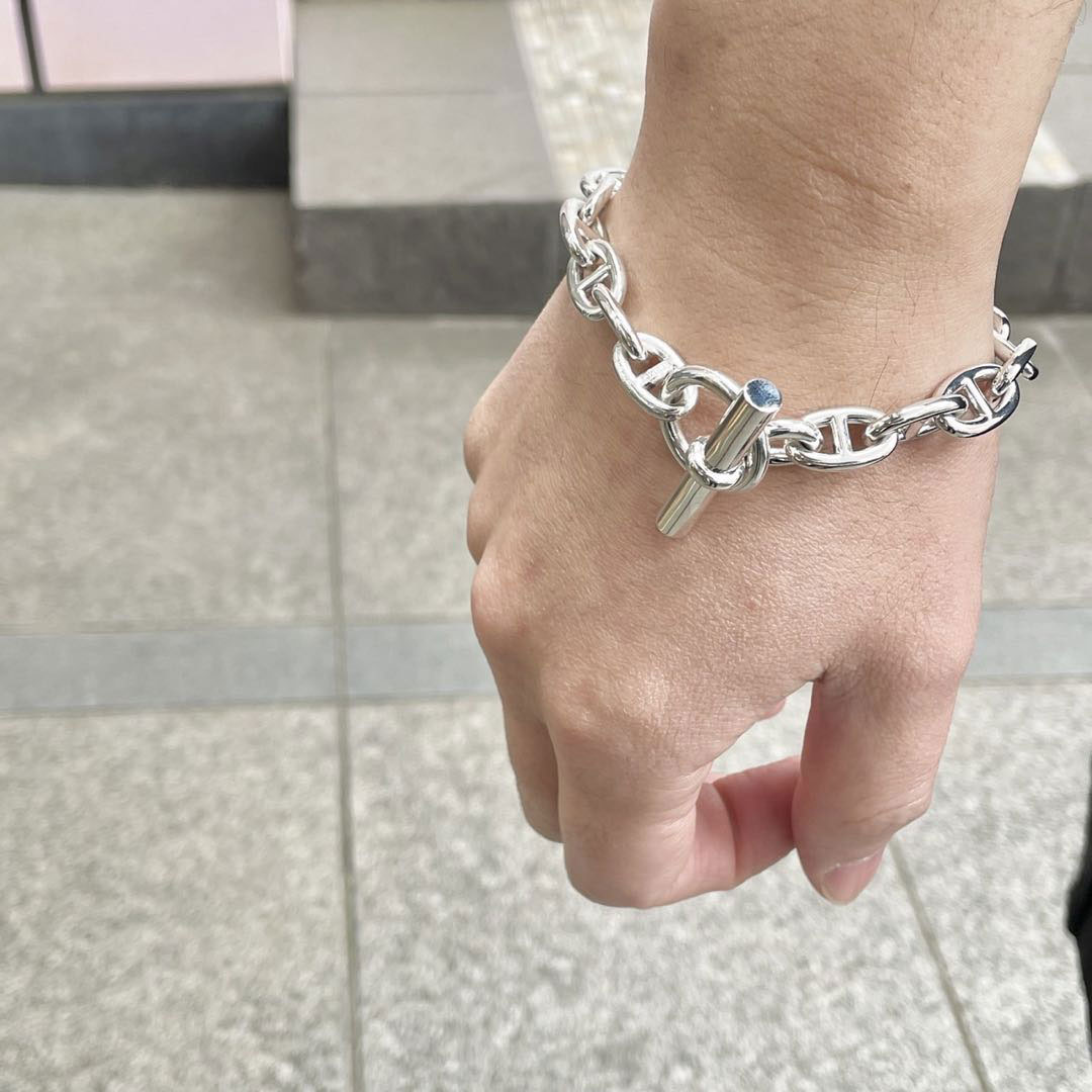 HERMES エルメス ブレスレット シェーヌダンクルMM 18コマ Ag925