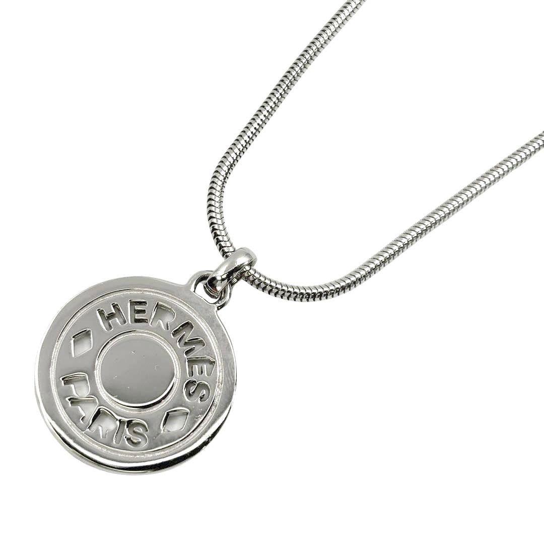 HERMES エルメス ネックレス セリエ くり抜きロゴ スネークチェーン