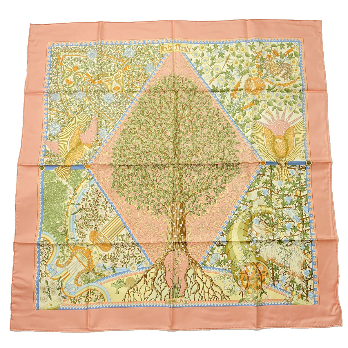 □エルメス□ スカーフ カレ90「AXIS MUNDI (世界の中心軸)」シルク