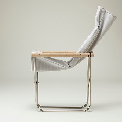 ニーチェアエックス シキリ ソープフィニッシュ / ライトグレー格子