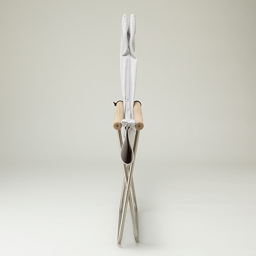 ニーチェアエックス シキリ ソープフィニッシュ / ライトグレー格子