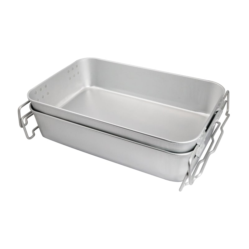 アルミ 角型コンテナ(積み重ねハンドル付) 600×385×H130mm | 調理器具