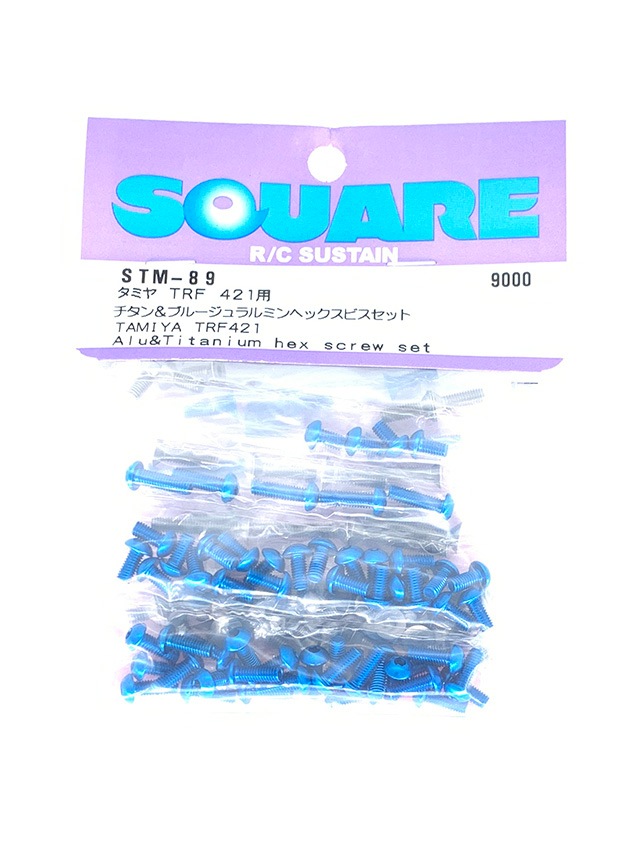 チタン&ブルーアルミヘックスビスセット タミヤTRF421用 Titanium