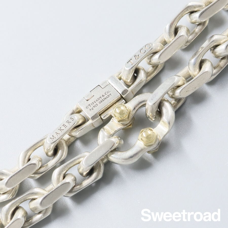 ティファニー 1837 メイカーズ ナローチェーンブレスレット YGコンビ w