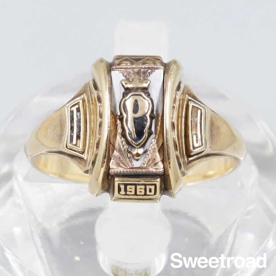 カレッジリング 10KYG 13号 Pエンブレム 1960年製 w-29058gnz