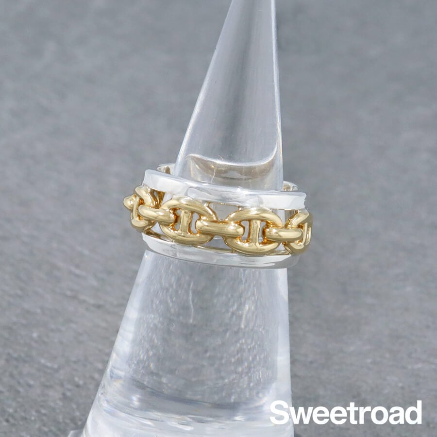 エルメス シェーヌダンクル アンシェネリング 18KYGコンビ 52サイズ w